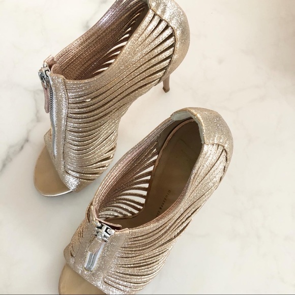 GIUSEPPE ZANOTTI Rose Gold Glitter Caged Heels - Picture 9 of 9